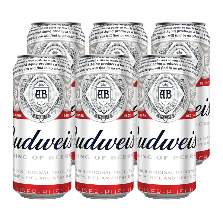 Budweiser Beer 500ml Can x 6